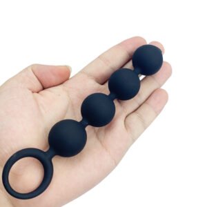 Silicone Beaded Anal Plug with Tail  Anal Expansion Masturbator, Portable Adult Sex Toy