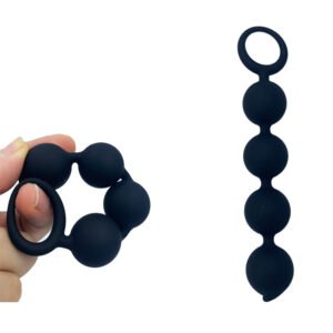Silicone Beaded Anal Plug with Tail  Anal Expansion Masturbator, Portable Adult Sex Toy