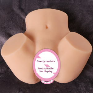 Realistic Silicone Butt Masturbator, Spread-Leg Big-Butt Dual-Orifice Male Sex Toy, Adult Product