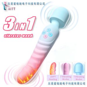 **Double-Ended Vibrator  Womens Adult Toy, Warming Vibrating Massager, Quick Climax AV Wand for Female Pleasure**