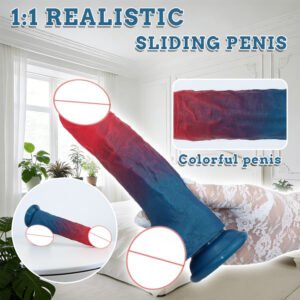 Realistic Silicone Dildo Female Masturbator  Mixed Color Fake Penis with Lifelike Skin Texture Adult Pleasure Toy
