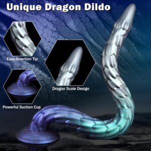 翻译：Extra-long Silicone Dragon Scale Anal Plug with Suction Cup, Anal Toy for Men and Women, Butt Plug, BDSM Adult Product Wholesale