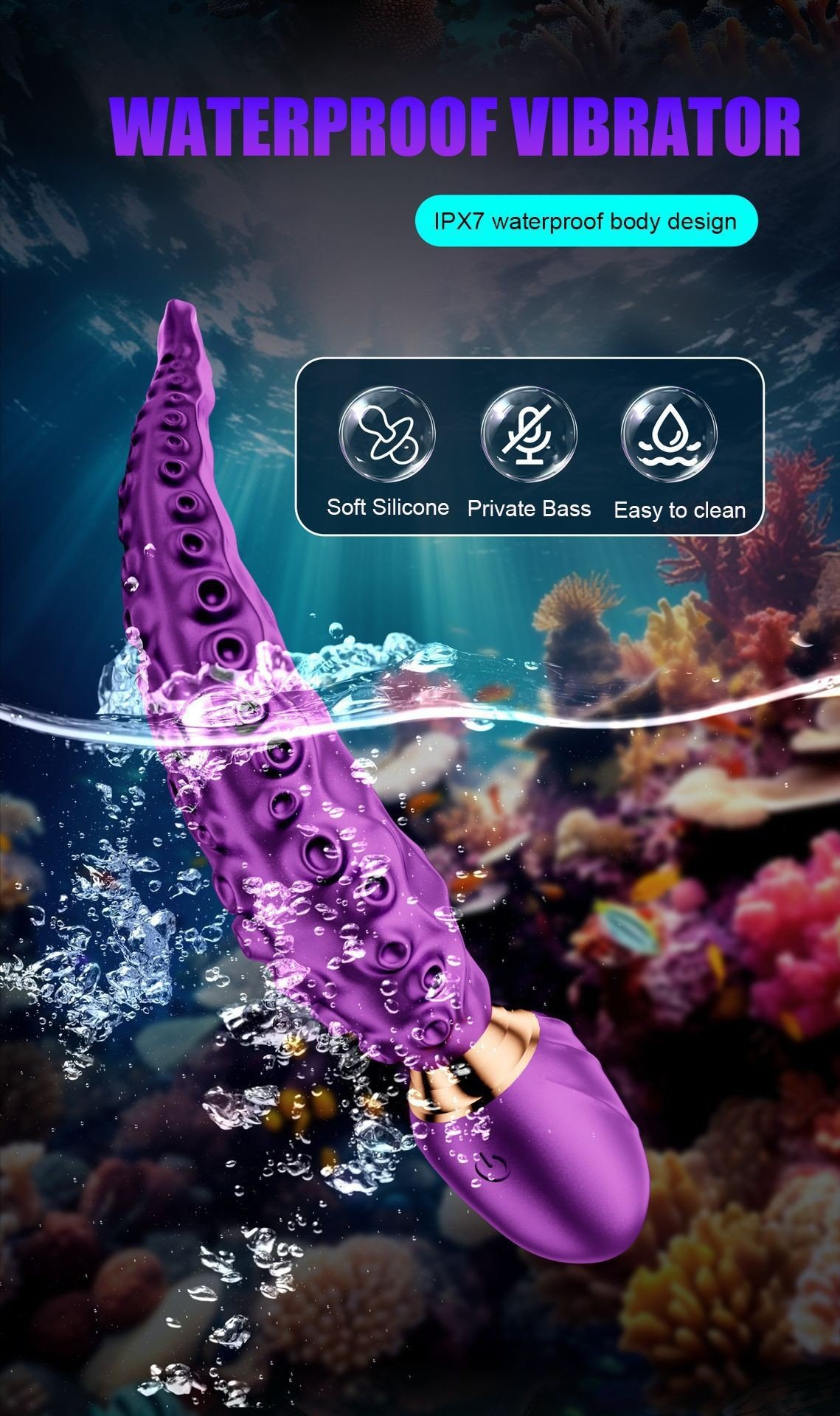**Adult Sex Toy Female Pleasure Octopus AV Wand, Penetrating Vibrator, Quick-Orgasm Device**