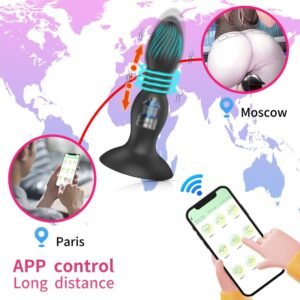 Best-Selling Anal Plug  Cleanse Function, Wireless APP-Controlled Suction Cup, Retractable & Vibrating Silicone Anal Plug, Prostate Massager