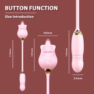 Dual-Head Tongue-Licking Suction Rose Vibrating Egg, G-Spot Clitoral Stimulator for Women, Couples Teasing Adult Toy