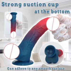 Realistic Silicone Dildo Female Masturbator  Mixed Color Fake Penis with Lifelike Skin Texture Adult Pleasure Toy