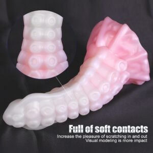 Unisex Adult Toy  Glow-in-the-Dark Fantasy Dragon Octopus Large Hand Anal Plug, Handmade Realistic Dildo in Pure Liquid Silicone