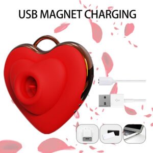 Heart-Shaped Suction & Tongue-Licking 3-in-1 Vibrator, Adult Pleasure Toy