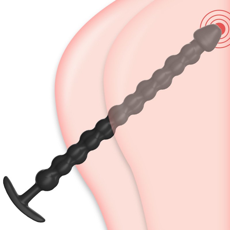 Beaded Anal Plug Extended Anal Toy for Outdoor SM, Masturbation, Unisex Pleasure Plug - 图片 2