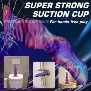 Animal-Style Liquid Silicone Dildo, Anal Plug with Double Testicles Dog Shape, Anal Expander for Men and Women, Adult Pleasure Toy