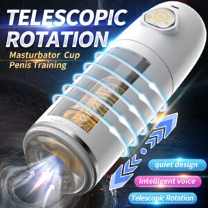 **Smart Male Masturbator  Fully Automatic, LED Light, Telescopic Vibration and Sound, Adult Pleasure Device**