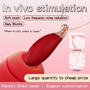 Rose Red Teardrop Necklace-Style Vibrating Egg for Women, Massage and Teasing Adult Pleasure Toy