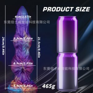 Animal-Style Liquid Silicone Dildo, Anal Plug with Double Testicles Dog Shape, Anal Expander for Men and Women, Adult Pleasure Toy
