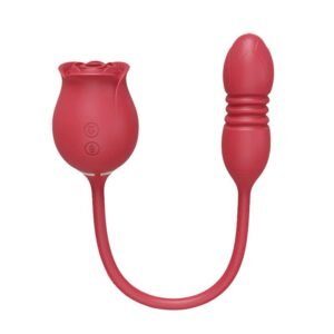 Rose Flower Suction Vibrating Egg, Telescopic Dual-Head Vibrator, Adult Pleasure Toy for Internal Stimulation