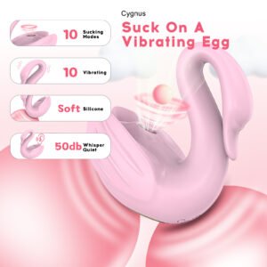 Swan Suction Vibrating Dual-Head Egg, Female Clitoral Stimulator, Instant Orgasm Masturbation Adult Toy